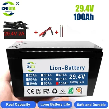 18650 100Ah 24V Uzlādējams Li-ion Battery Pack,LED Lampas Elektriskā Transportlīdzekļa Saules Uzglabāšanas Nomaiņa Akumulatora + Lādētājs Krāsa