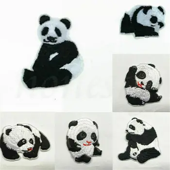 1gb Panda Dzīvnieku Karikatūra Izšūšana Apģērbi DIY Aplikācijas Dzelzs uz Plāksteris Šūt