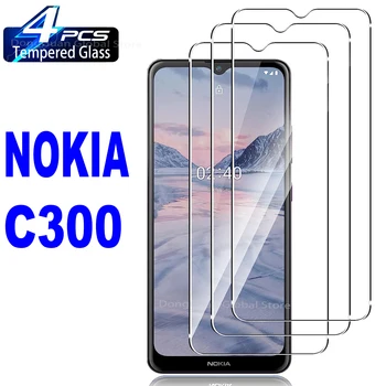 2/4gab Rūdīta Stikla Nokia C300 Ekrāna Aizsargs, Stiklu Plēves