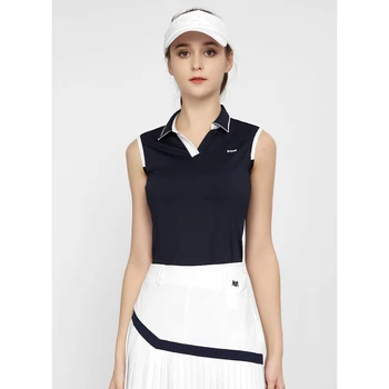 2023 Jaunu PGM Sieviešu Golfa Īsām Piedurknēm T-krekls Vasaras Elpojošs Sports bez Piedurknēm Top Golfa Apģērbs Sievietēm