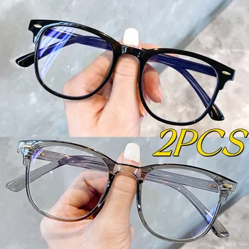 2GAB Lielgabarīta Gatavo Tuvredzība Brilles Unisex Retro Īss Redzes Brilles Sievietēm Anti-blue Ray Brilles Recepšu 0 Līdz -6.0