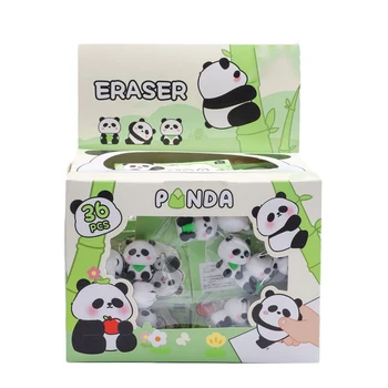 3pcs/iepak Rūpīga Panda 3D Dzēšgumijas Radošo Karikatūra Zīmuli, Dzēšgumiju, Bērniem Kawaii Kancelejas Svētku Dāvanu Studentu Balvas Skola