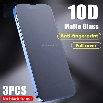 3Pcs Pilnībā Segtu Matte Screen Protector for iPhone 13 14 Pro 12 Mini Rūdīts Stikls iPhone 12 11 Pro Max XS Max XR Stikla Plēves