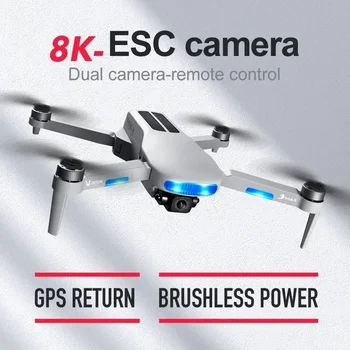 8K Profesionālo GPS HD Dual Camera Plūsma Salokāms RC Dron Šķēršļu Izvairīšanās Quadcopter 5G Wifi FPV Optisko LU3 Dūkoņa