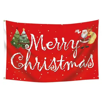 90x150cm Ziemassvētku Dārza Karoga Ziemassvētku Banner divpusējs Poliestera Karoga Priecīgus Ziemassvētkus Dārza Banner Āra Rotājumiem