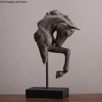 Antīko Vispārējā Zirgu Galvas Ornaments Sveķu Dzīvnieku Galvas Apdare, Amatniecības Izstādi Displejs Statuja Knickknacks Figūriņas Skulptūra