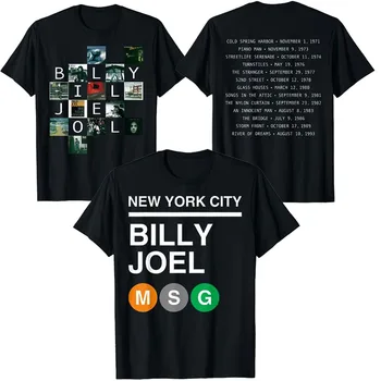 Billy Joel - MSG Metro T-Krekls Albumos noteikts Saraksts Grafiskais Tee Tee Topi Retro Stila Jaunums, Mūzikas Faniem Apģērbs ar Īsām Piedurknēm Blūzes