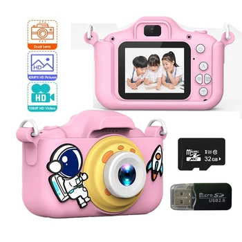 Bērniem Kameras Digitālās Dual Camera HD 1080P Video Kamera Rotaļlietas Mini Cam Krāsu Displejs Bērnu Dzimšanas dienas Dāvana Bērniem Rotaļlietas Bērniem