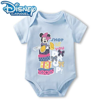 Bērnu Apģērbu Bodysuit par Jaundzimušā bērna Jumpsuit Zēni Meitenes Disney Mickey Mouse Īsām Piedurknēm Romper Onesies 0 Līdz 12 Mēnešiem