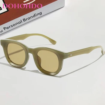 DOHOHDO Modes Retro Laukumā Jelly Krāsu Mazo Rāmi Saulesbrilles Sieviešu Vīriešu Unisex 2024 Jaunu Vintage Modē, Saules Brilles UV400