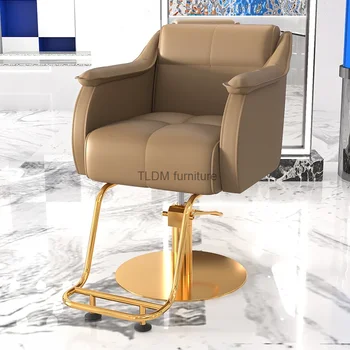 Estētiskās Grozāmos Frizētava Krēsli Atzveltnes Zelta Profesionālo Frizieru Krēsli Stils Sandalye Frizieru Mēbeles MQ50BC