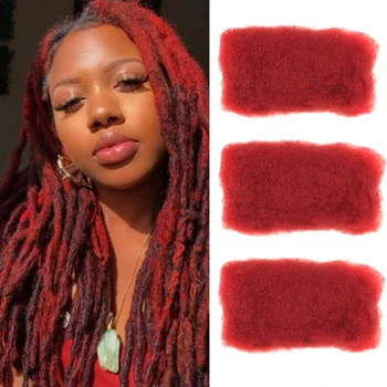 Gluds Peru Afro kinky Cirtaini Taras Remy Hair 1 Saišķis 50g/gab Sarkani Oranžā Krāsā, Bizītes, Matu Nav WeftHuman Par Matu Pinums