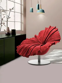 Itālijas gaismas luksusa un stilu, vienā dīvāna, krēsla Ziemeļvalstu balkona atpūtas krēslā dzīvojamā istaba rotācijas ziedlapiņu krēsls