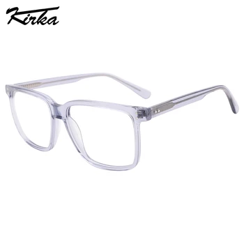 Kirka Unisex Briļļu Acetāts Taisnstūra Klasiskās Krāsas Brilles Optiskās Recepšu Brilles Plānas Rāmis Krāsas Brilles WD1393
