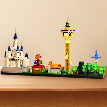 KM Spēle Elpa Skyline Celtniecības Bloku Modelis Spēli Pils Mini Pilsētas Ielas Skatuves, Izglītība, Arhitektūra, Celtniecības Bloki, Mazulis, Rotaļu