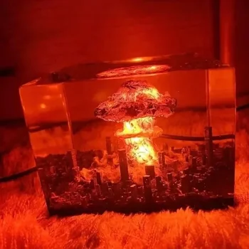 Kodolsprādziens Bumba Flameless Lampas Sēņu Mākonis Lampas Pagalma Dzīvojamā Istaba Dekori 3D Nakts Gaismu Uzlādējams Apdare