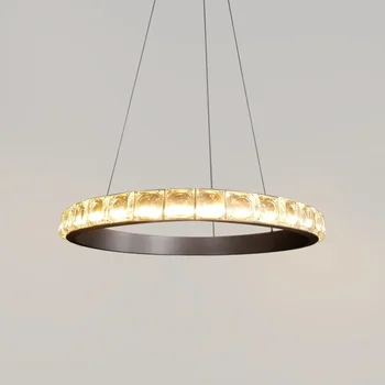LED Luksusa Marmora, Zelta Black Spīdumu Karājas Lampas Lustras Apgaismojums Apturēšanu Gaismeklis Lampen, Lai Dzīvojamā Istaba