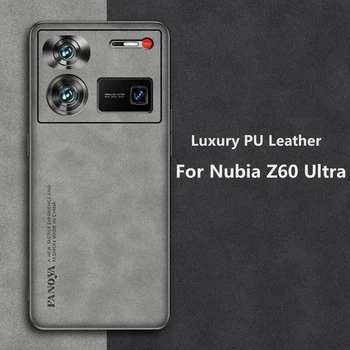 Par Nubia Z60 Ultra Luksusa Ādas Gadījumā Tālruņa Aizmugurējo Vāciņu ZTE Nubia Z60Ultra 5G Kamera Aizsardzības Silikona Triecienizturīgs Buferi