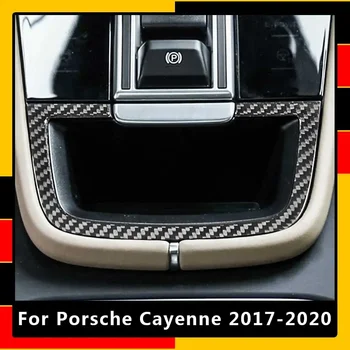 Par Porsche Cayenne 2017-2020 Nekustamā Oglekļa Šķiedras Interjera Segtu Centra Konsoles Apdari Pelnu Trauku Dekorēšana Auto Stils Aksesuāri