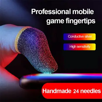 Pāri, Par PUBG Spēļu Pirkstu Uzmava Elpojošs Rokai Sweatproof Anti-slip Pirkstu Aptver Īkšķi Cimdi Mobilo Spēli