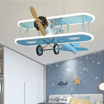 Radošā Led Bērnu Lidmašīna Zēna Guļamistabā Personība Mūsdienu Modes Vienkāršu Multfilmas Rotaļlietu Lustra Kulons Lampas