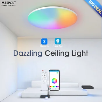 RGB Smart Tālvadības Griestu Gaismas, LED Gaismas Lustra Dimming Mājas Dekoru APP Bluetooth 220V Guļamistaba, Dzīvojamā Istaba, Virtuve