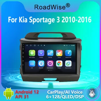 Roadwise Android Auto Radio Multimediju Par Kia Sportage 3 2010 2011 2012 2013 2014 2015 2016 4G DVD GPS BT Carplay 2din Headunit
