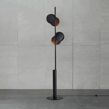 Tipogrāfija sērijas Grīdas Lampa minimālisma vintage lampas statīvs Ziemeļvalstu melnā metāla guļamistaba dizaineru mākslas atmosfēru garš stāv lampas