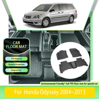 TPE Automašīnas Grīdas Paklājs Honda Odyssey RB1 RB2 RB3 RB4 2004 2005 2006~2013 Ūdensizturīgs Ādas Pad LHD Kāju Paklāji Auto Papildierīces