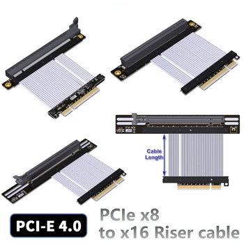 VDA-Link PCIe 4.0/3.0 x8 uz PCIE x16 videokarti, Stāvvadu Adapteris 16x PCI-e 4.0 PCI-Express 90 180 Grādu GPU AMD nVIDIA Karte