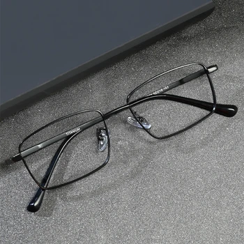 Vintage Laukumā Tīra Titāna Briļļu Rāmis Vīriešu Retro Recepšu Optisko Tuvredzība Brilles Rāmis Sievietes Luksusa Zīmolu Brilles