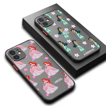 Vāciņu Tālruņa Lietā par iPhone SE, 15 Pro 13 7 6S 12 Mini XS X 8 Plus XR 14 Pro Max 11 Soft Pro Coque Skaidrs, Disney Princese Jasmīna