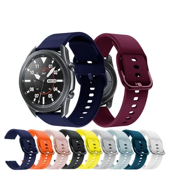 Watchband Silikona Samsung Galaxy Skatīties 3 45mm 41mm 42mm 46mm Siksna Sporta Smart Aproces Aproce 20mm 22mm Watchstrap