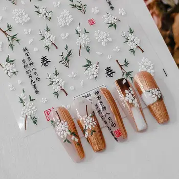 Ziedi Uzlīmes, Nagu Uzlīmes, Peach Blossom Ķīniešu Stilā Nagu Piederumi Magnolijas Camellia Nagu Uzlīmes DIY Nail Art