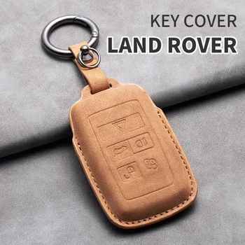 Ādas Automašīnas Atslēgu, Lietu Vāku Turētājs Shell Keychain Par Land Rover Range Rover Sport Discovery 4 3 2 Elander 2 Evoque Piederumi