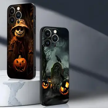 Ķirbju Halloween Rudenī Tālrunis Lietā Par Iphone 15 11 Pro Max 12 Mini 13 14 Xr Xs 6s 6 8 7 Plus Mīksta Silikona Vāciņu
