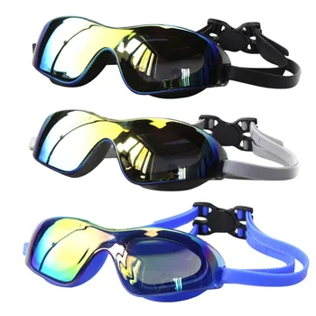 Ūdensizturīgs Electroplated Peldēšanas Brilles Silikona Spogulis Band Anti-miglas Peldēšanas Brilles, Plašs Skats HD Niršanas, Peldēšanas Brilles